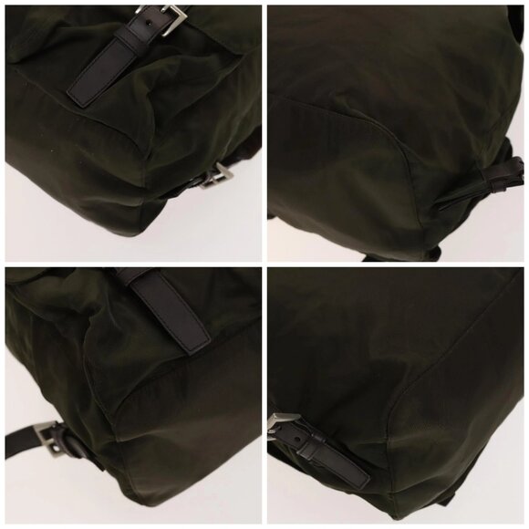 PRADA Backpack Nylon Khaki Silver Auth - Picture 16 of 16